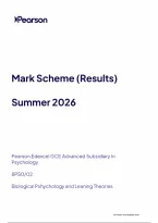 Edexcel AS Level Psychology Paper 2 Mark Scheme 2026