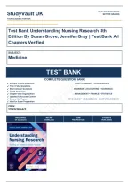 Test Bank Understanding Nursing Research 8th Edition By Susan Grove&comma; Jennifer Gray &vert; Test Bank Verified A&plus; Grade 9780323826419&NewLine;