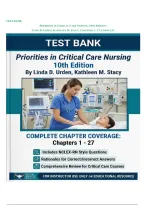Critical Care Nursing&colon; Diagnosis and Management &ndash; 10th Edition&comma; Linda D&period; Urden & Kathleen M&period; Stacy &vert; Complete Test Bank All Chapters 1 to 27 