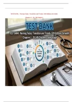 Test Bank for Nursing Today&colon; Transition and Trends&comma; 12th Edition by JoAnn Zerwekh & Ashley Zerwekh Garneau &vert; Complete Chapters 1&ndash;26 &vert; Questions & Answers 