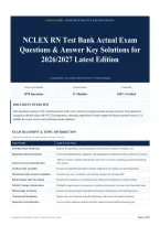NCLEX RN Test Bank Actual Exam Questions & Answer Key Solutions for 2026&sol;2027 Latest Edition