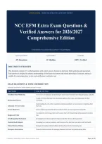 NCC EFM Extra Exam Questions & Verified Answers for 2026&sol;2027 Comprehensive Edition