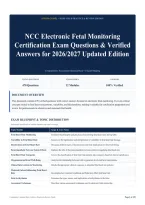 NCC Electronic Fetal Monitoring Certification Exam Questions & Verified Answers for 2026&sol;2027 Updated Edition
