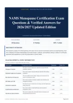 NAMS Menopause Certification Exam Questions & Verified Answers for 2026&sol;2027 Updated Edition