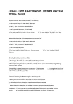 Nur 600 &ndash; Exam  1 Questions With Complete Solutions Rated A&plus; Passed