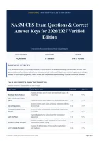 NASM CES Exam Questions & Correct Answer Keys for 2026&sol;2027 Verified Edition