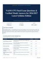 NASM CPT Final Exam Questions & Verified Model Answers for 2026&sol;2027 Latest Syllabus Edition