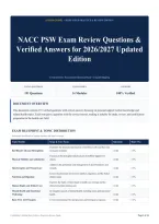 NACC PSW Exam Review Questions & Verified Answers for 2026&sol;2027 Updated Edition