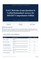 NACC Refresher Exam Questions & Verified Rationalized Answers for 2026&sol;2027 Comprehensive Edition