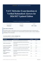 NACC Refresher Exam Questions & Verified Rationalized Answers for 2026&sol;2027 Updated Edition