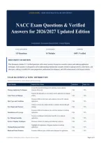 NACC Exam Questions & Verified Answers for 2026&sol;2027 Updated Edition