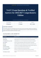 NACC Exam Questions & Verified Answers for 2026&sol;2027 Comprehensive Edition