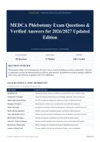 MEDCA Phlebotomy Exam Questions & Verified Answers for 2026&sol;2027 Updated Edition