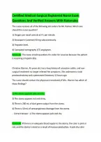 Certified Medical-Surgical Registered Nurse Exam  Questions With Verified Answers Plus Rationales&NewLine;