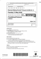 Edexcel GCSE Combined Science Paper 1 Higher Tier 2026