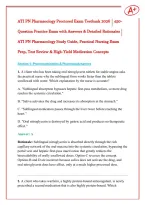 ATI PN Pharmacology Proctored Exam Testbank 2026 &vert; 450- Question Practice Exam with Answers & Detailed Rationales &vert;  ATI PN Pharmacology Study Guide&comma; Practical Nursing Exam  Prep&comma; Test Review & High-Yield Medication Concepts