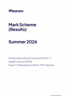 Edexcel GCSE English Literature Paper 1&colon; Shakespeare and Post-1914 Literature Mark Scheme 2026