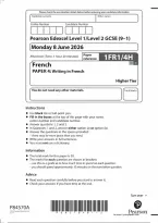 Edexcel GCSE French Paper 4&colon; Writing in French Higher Tier 2026