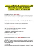 Lecom  Complete Exam Questions &NewLine;And 100&percnt; Verified Answers &NewLine;&lpar;2026&sol;2027&rpar; Pass Guarantee