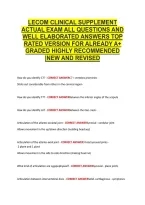 Lecom Clinical Supplement &NewLine;Actual Exam All Questions And &NewLine;Well Elaborated Answers Top &NewLine;Rated Version For Already A&plus; &NewLine;Graded Highly Recommended &NewLine;&vert;New And Revised