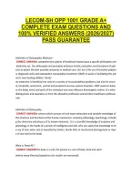 Lecom-Sh Opp 1001 Grade A&plus; &NewLine;Complete Exam Questions And &NewLine;100&percnt; Verified Answers &lpar;2026&sol;2027&rpar; &NewLine;Pass Guarantee