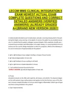 Lecom Mms Clinical Integration Ii &NewLine;Exam Newest Actual Exam &NewLine;Complete Questions And Correct &NewLine;Detailed Answers &lpar;Verified &NewLine;Answers&rpar; &vert;Already Graded &NewLine;A&plus;&vert;&vert;Brand New Version 2026&excl;&excl;&excl; 