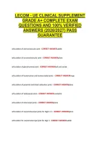 Lecom - Ue Clinical Supplement &NewLine;Grade A&plus; Complete Exam &NewLine;Questions And 100&percnt; Verified &NewLine;Answers &lpar;2026&sol;2027&rpar; Pass &NewLine;Guarantee 