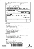 Edexcel GCSE German Paper 2&colon; Listening and understanding in German Foundation Tier 2026