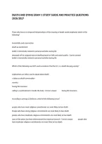 Death And Dying Exam 1 Study Guide And Practice Questions 2026&sol;2027