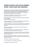Human Growth And Development-Exam 1 Questions And Answers &vert;Fully Solved