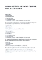 Human Growth And Development Final Exam Review Questions And Answers &vert; 2026-2027 &vert; Graded A