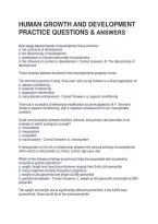 Human Growth And Development Practice Questions & Answers &lpar;Graded A&rpar;