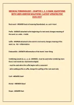 Medical Terminology - Chapter 1&comma; 2&comma; 3 Exam &vert;Questions &NewLine;With 100&percnt; Verified Solutions &vert; Latest Updated Pdf &NewLine;2026-2027