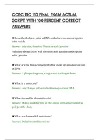 Ccbc Bio 110 Final Exam Actual&NewLine;Script With 100 Percent Correct&NewLine;Answers