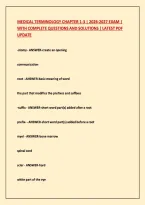 Medical Terminology Chapter 1-3 &vert; 2026-2027 Exam &vert; &NewLine;With Complete Questions And Solutions &vert; Latest Pdf &NewLine;Update 