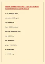 Medical Terminology Chapter 1 &vert; 2026-2027 Exam With &NewLine;Questions And Well Verified Answers