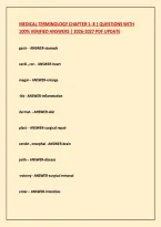 Medical Terminology Chapter 1- 8 &vert; Questions With &NewLine;100&percnt; Verified Answers &vert; 2026-2027 Pdf Update