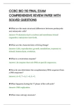 Ccbc Bio 110 Final Exam&NewLine;Comprehensive Review Paper With&NewLine;Solved Questions&NewLine;&NewLine;
