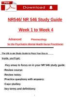 NR 546 Study Guide &ndash; Weeks 1&ndash;4&colon; Advanced Psychopharmacology for the Psychiatric-Mental Health Nurse Practitioner