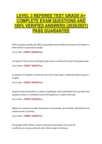 Level 3 Referee Test Grade A&plus; &NewLine;Complete Exam Questions And &NewLine;100&percnt; Verified Answers &lpar;2026&sol;2027&rpar; &NewLine;Pass Guarantee 