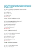 Pennsylvania Personal Care Home&sol;Assisted Living Administrator &NewLine;Exam Practice Questions And Correct Answers &lpar;Verified Answers&rpar; &NewLine;Plus Rationales 2025 