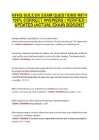 Nfhs Soccer Exam Questions With &NewLine;100&percnt; Correct Answers &vert; Verified &vert; &NewLine;Updated &lpar;Actual Exam&rpar; 20262027