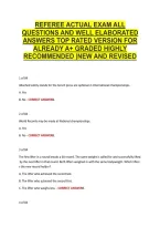 Referee Actual Exam All &NewLine;Questions And Well Elaborated &NewLine;Answers Top Rated Version For &NewLine;Already A&plus; Graded Highly &NewLine;Recommended &vert;New And Revised