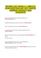 Referee Test Grade A&plus; Complete &NewLine;Exam Questions And 100&percnt; Verified &NewLine;Answers &lpar;2026&sol;2027&rpar; Pass &NewLine;Guarantee 