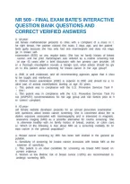 Nr 509 - Final Exam Bate's Interactive Question Bank Questions And Correct Verified Answers