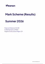 Edexcel GCSE Mathematics Paper 2H Higher &lpar;Calculator&rpar; Mark Scheme 2026