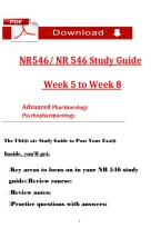 NR 546 Study Guide Weeks 5&ndash;8 &ndash; Advanced Psychopharmacology