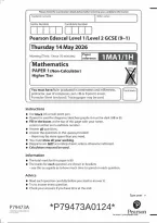 Edexcel GCSE Mathematics Paper 1 &lpar;Non-Calculator&rpar; Higher Tier 2026