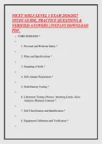 Nicet Soils Level 1 Exam 2026&sol;2027 &NewLine;Study Guide&comma; Practice Questions & &NewLine;Verified Answers &vert; Instant Download &NewLine;Pdf