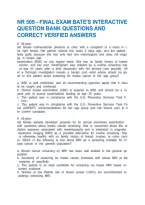 Nr 509 - Final Exam Bate's Interactive Question Bank Questions And Correct Verified Answers
